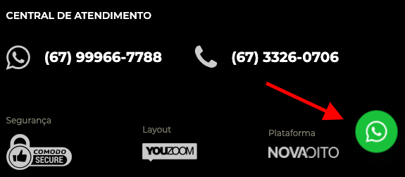 Exemplo de Botão do WhatsApp