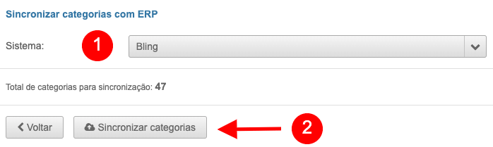 Sincronizando as categorias com o Bling