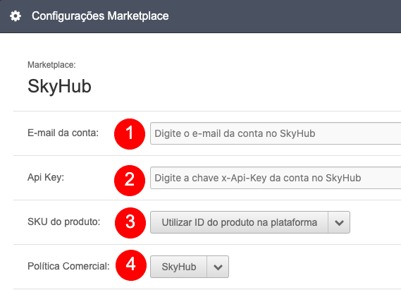 Configurando a integração com a SkyHub