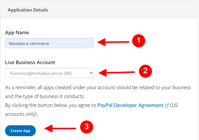 Criando o app para processar pagamento da loja no PayPal