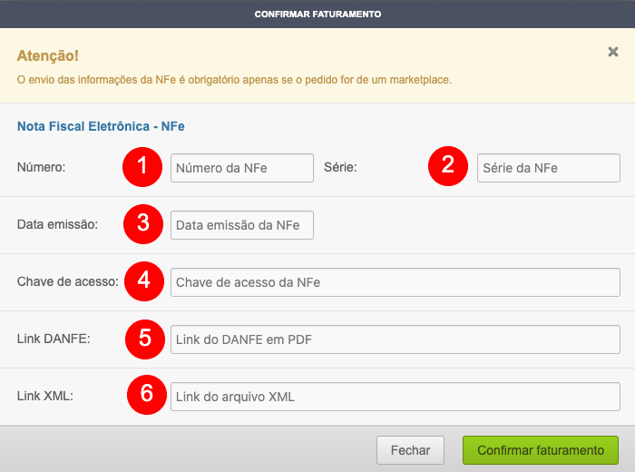 Alterando o status do pedido para Faturado